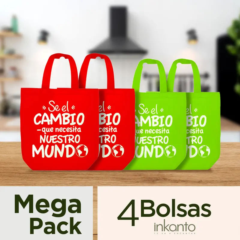 Mega Pack De 4 Bolsas Ecológicas 51X40x17cm 1