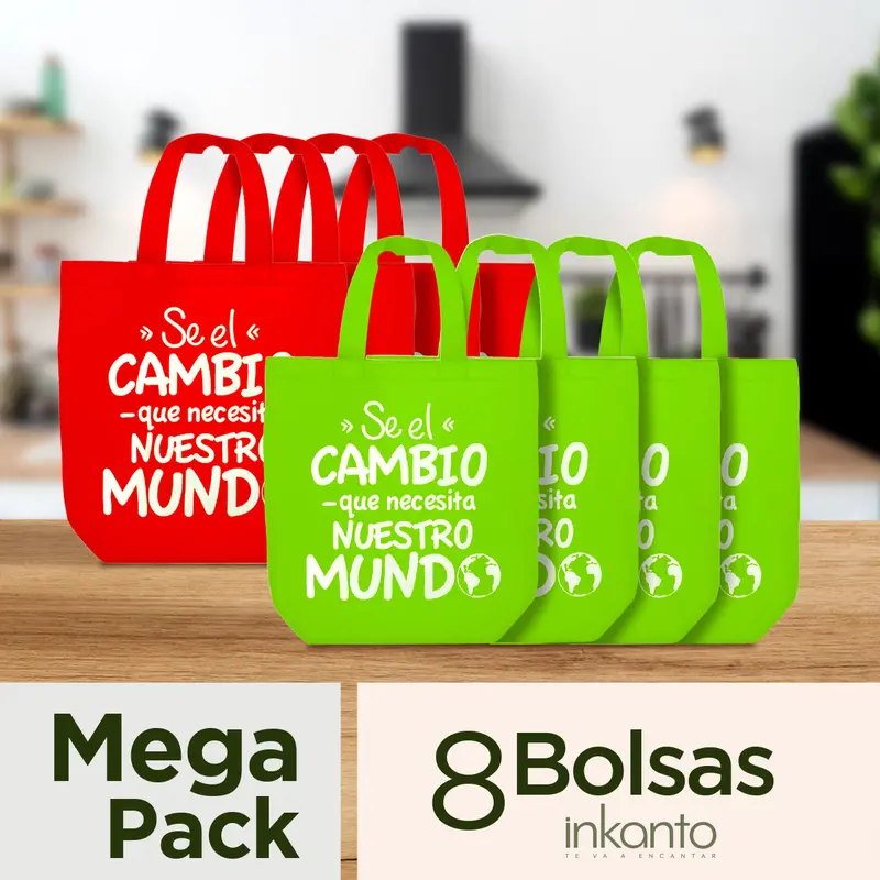 Mega Pack De 8 Bolsas Ecológicas 51X40x17cm 1