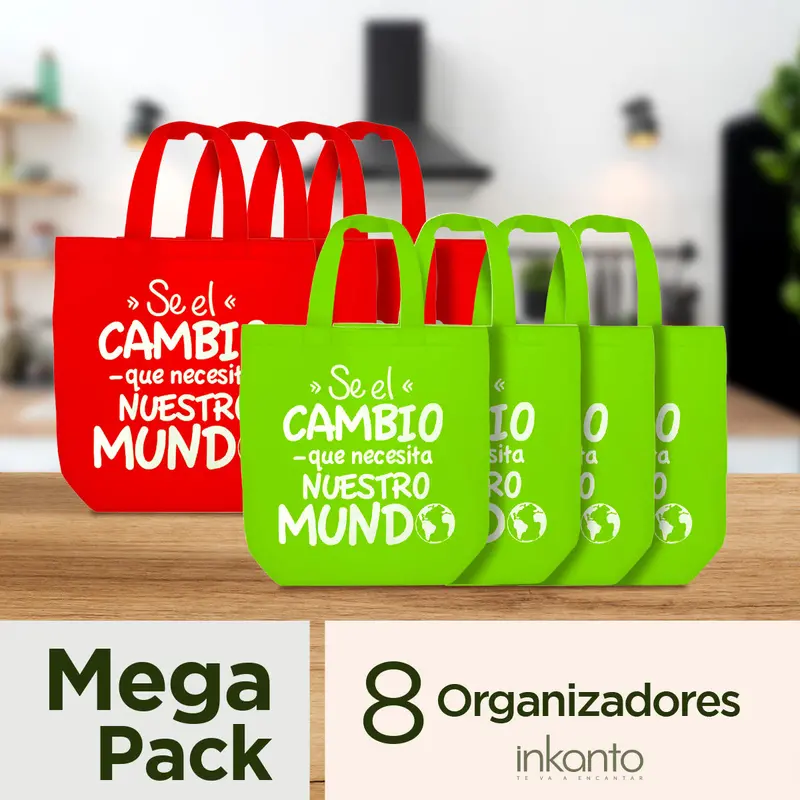 Mega Pack De 8 Bolsas Ecológicas 51X40x17cm 2