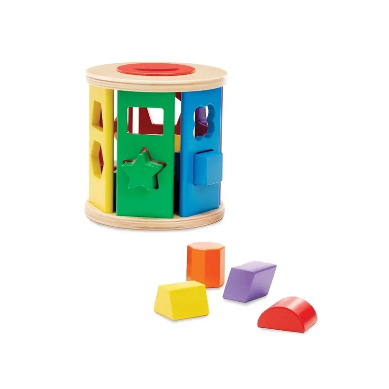 Melissa & Doug Match & Roll Wooden Shape Sorter 1
