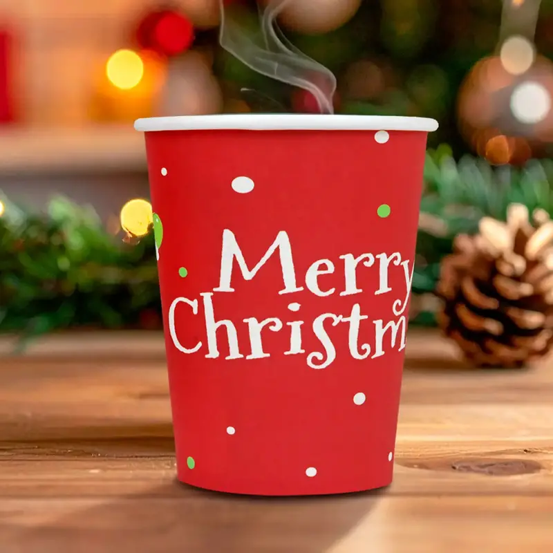 Merry Christmas, Vasos De Cartón, 10 Pzas 1