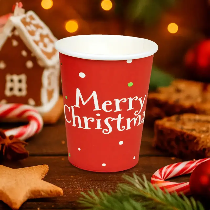 Merry Christmas, Vasos De Cartón, 10 Pzas 2