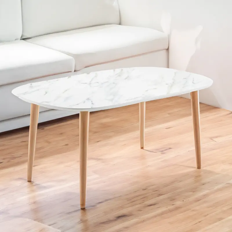 Mesa De Centro Con Tapa De Mármol De Imitación 1
