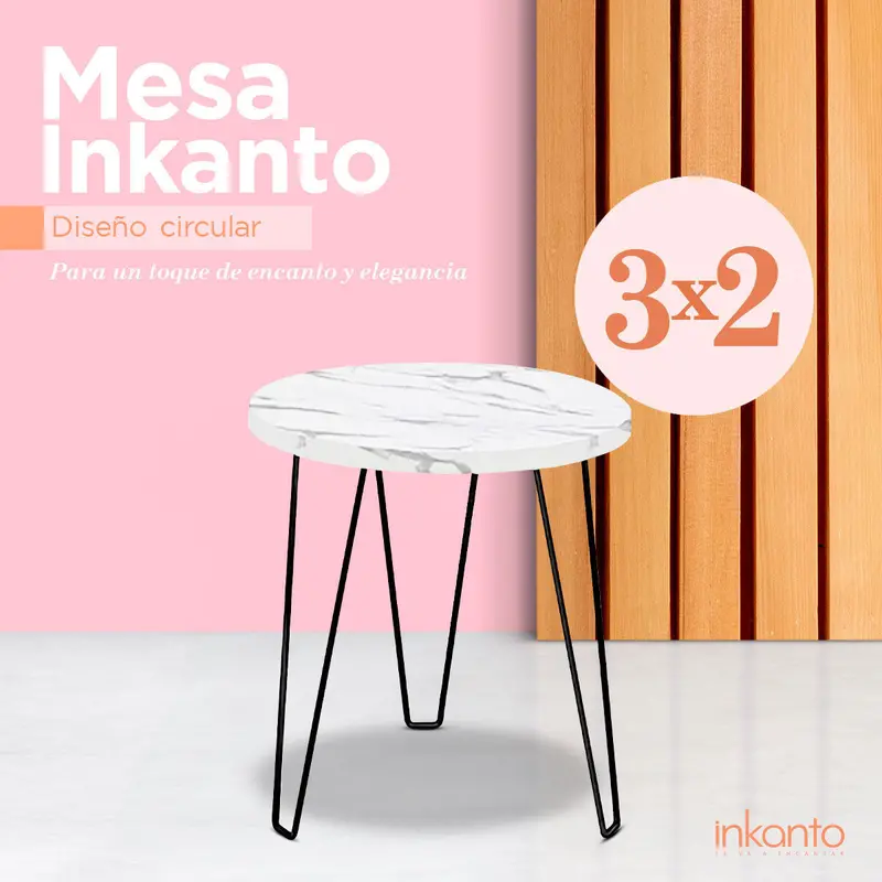 Mesa Redonda Superficie De Mármol De Imitación ¡3X2! 1