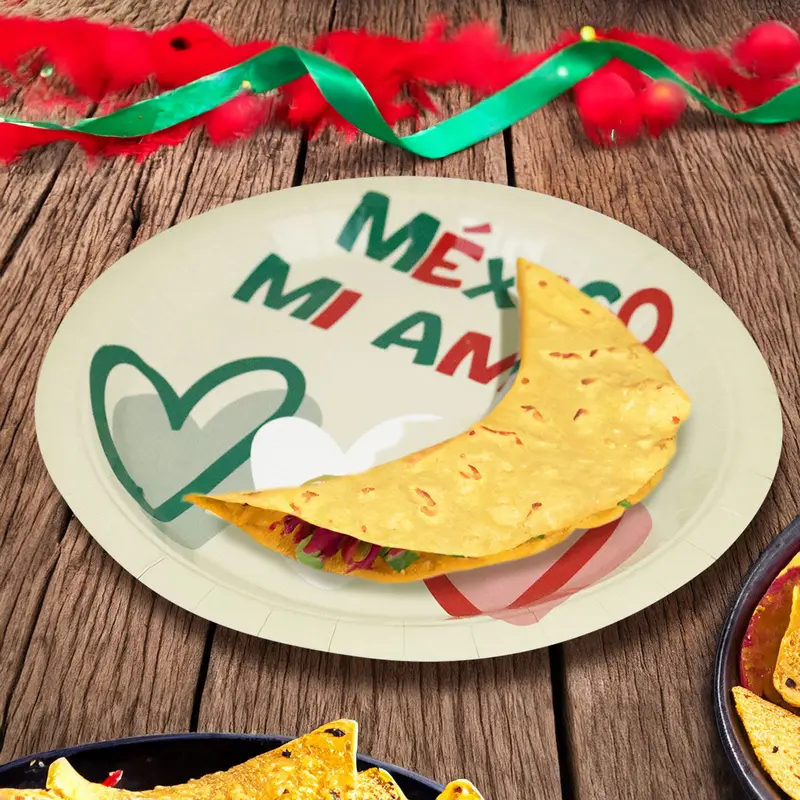 México Mi Amor, Platos De Cartón, 8 Pzas 1