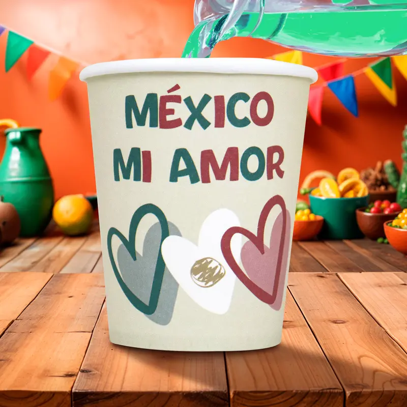 México Mi Amor, Vasos De Cartón, 10 Pzas 1