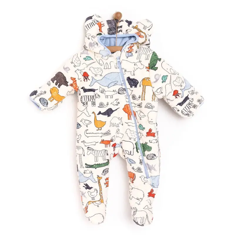 Midimod Newborn Baby Boy Hooded-Footed Jumpsuit 1