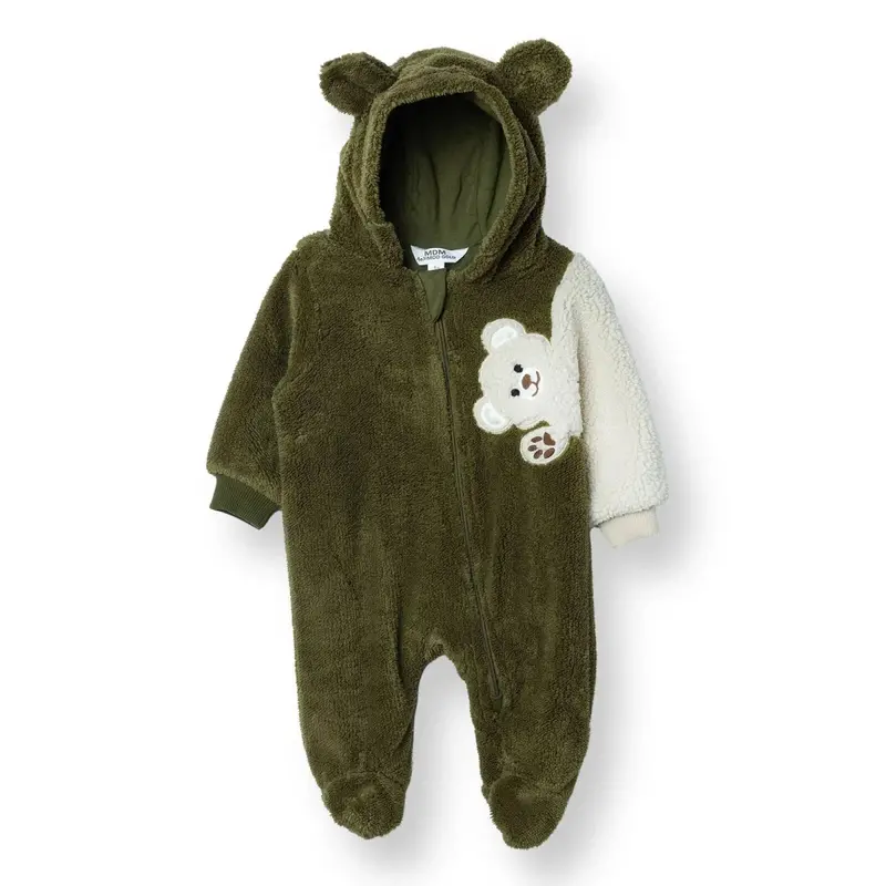 Midimod Newborn Welsoft Footed Jumpsuit - Dark Green 1