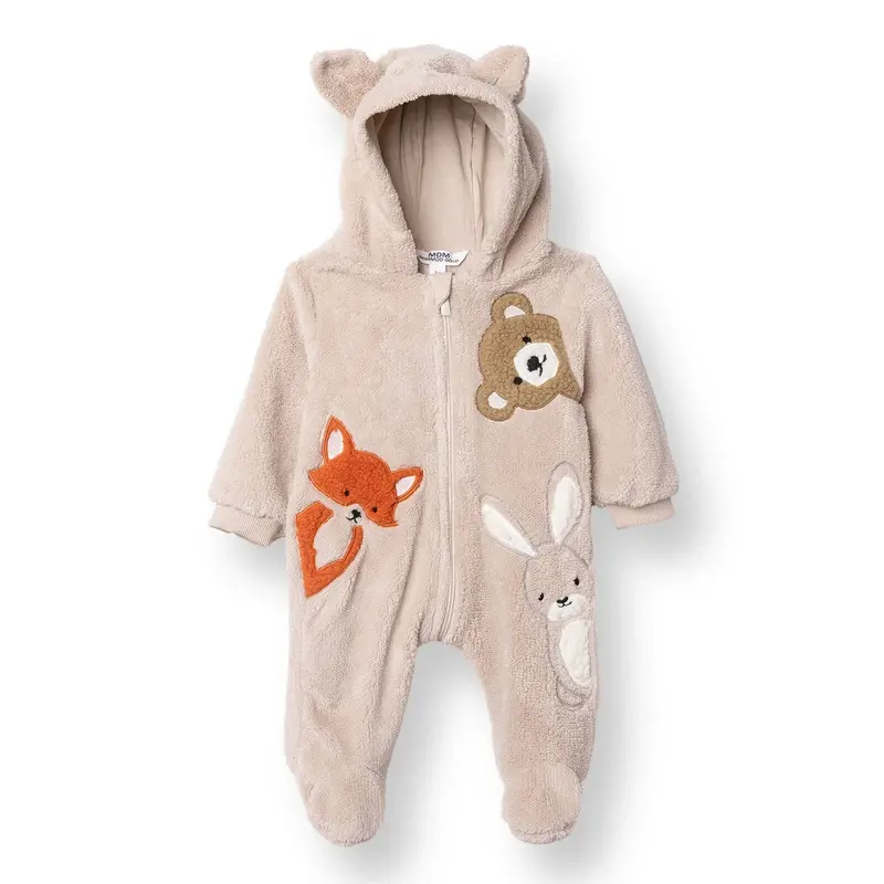 Midimod Newborn Welsoft Footed Jumpsuit - Ecru 1