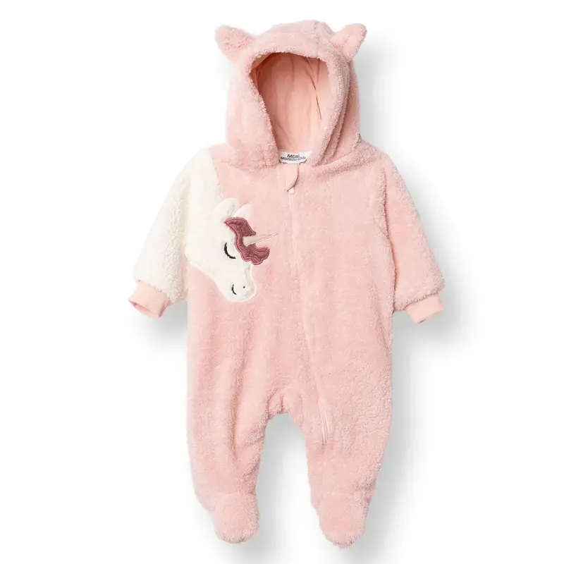 Midimod Newborn Welsoft Footed Jumpsuit - Light Pink 1