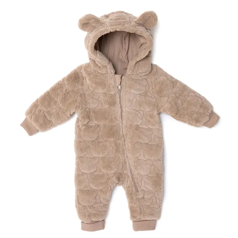 Midimod Newborn Welsoft Footless Jumpsuit - Beige 1