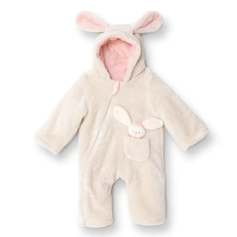 Midimod Newborn Welsoft Footless Jumpsuit - Ecru 1