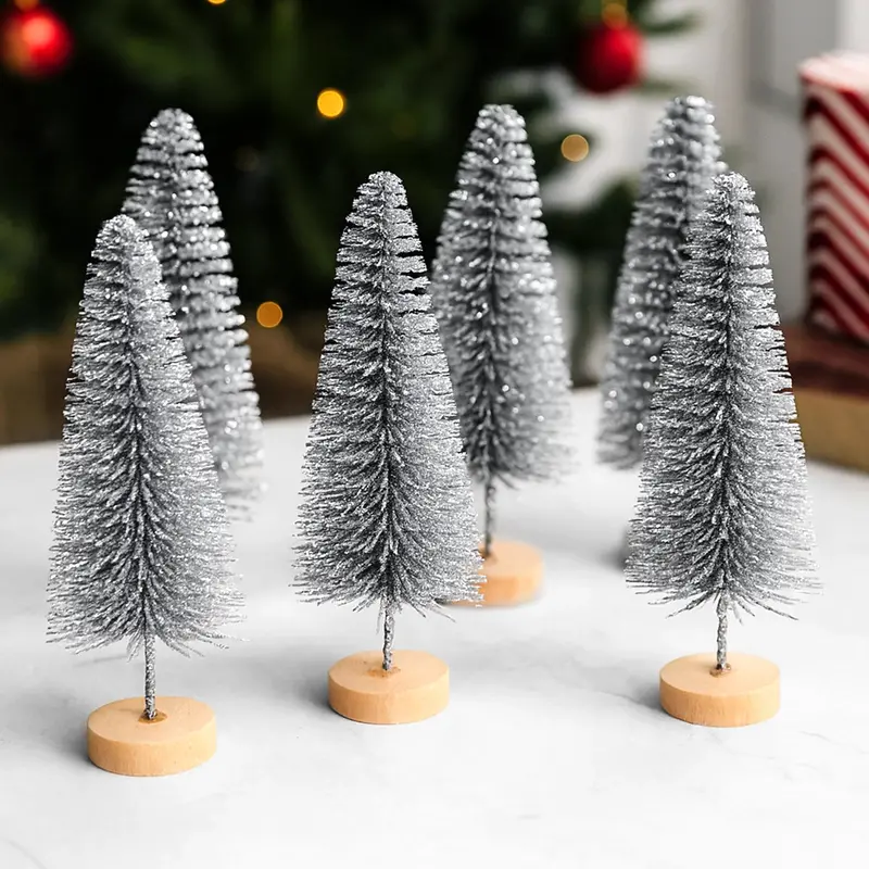 Mini Árbol Navideño Para Decoración De Mesa, 6 Pzas 2