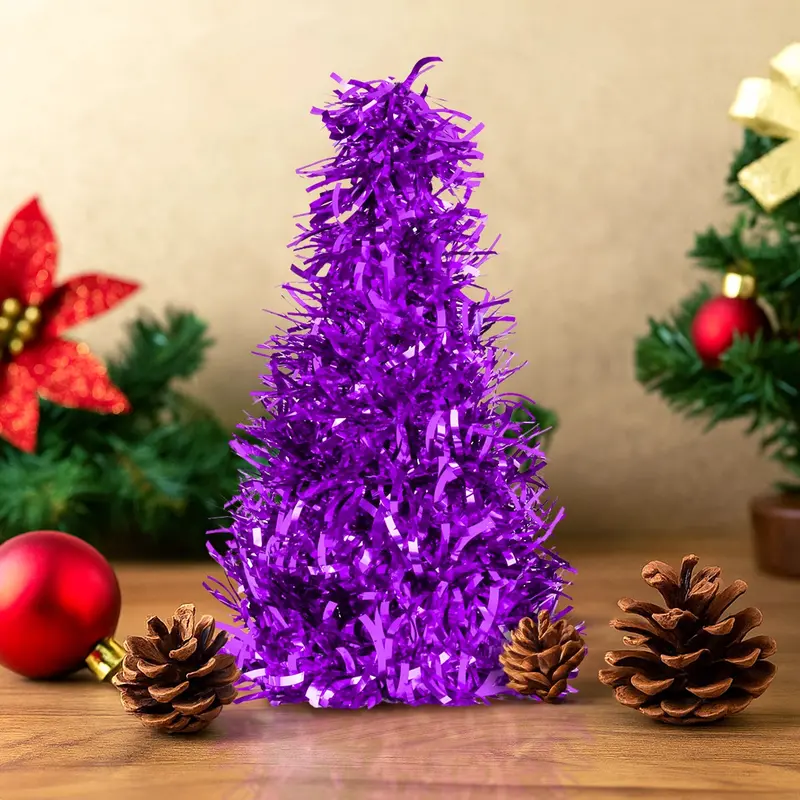 Mini Árbol, Tinsel, Color Morado 2