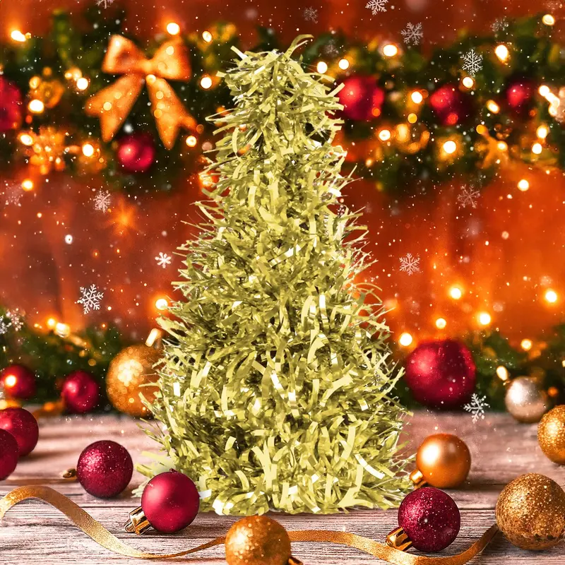 Mini Árbol, Tinsel, Color Oro 1