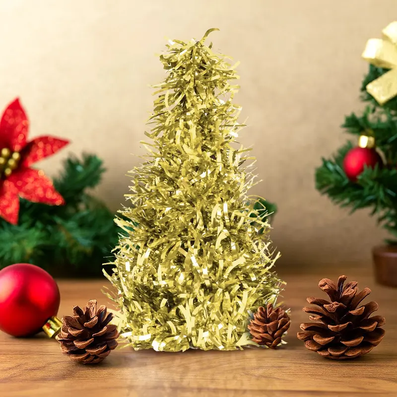 Mini Árbol, Tinsel, Color Oro 2