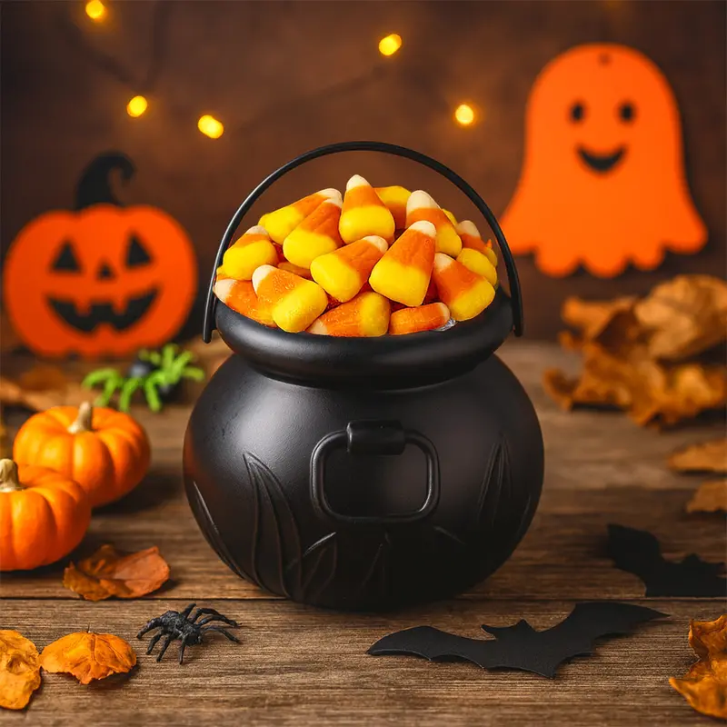 Mini Calderos De Plástico, Halloween, Color Negro 1