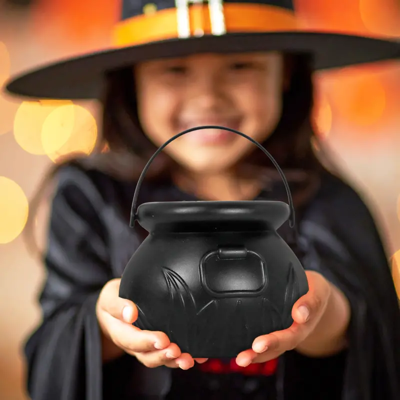 Mini Calderos De Plástico, Halloween, Color Negro 2