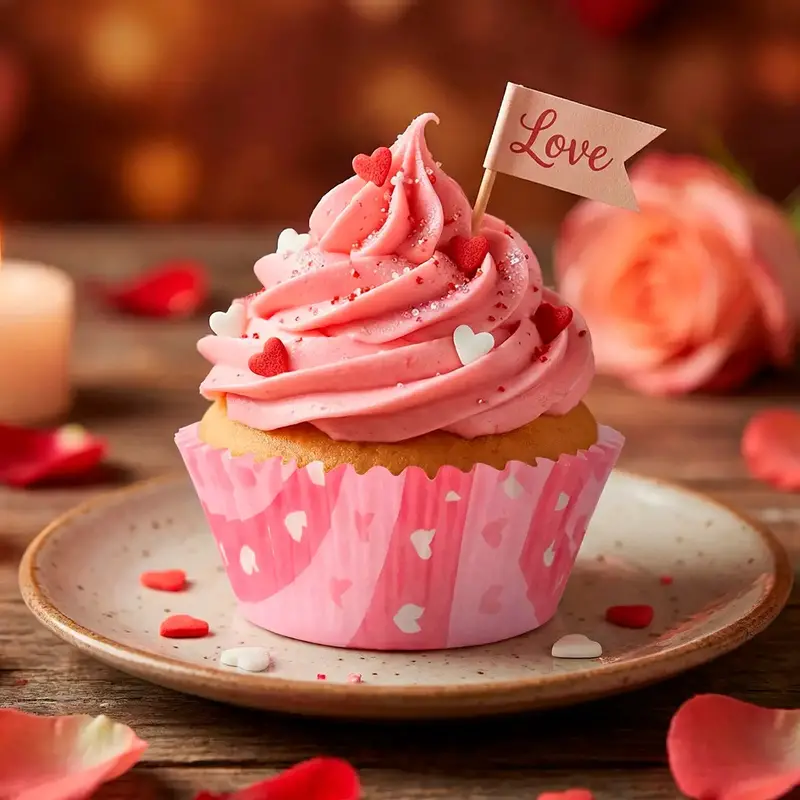 Mini Capacillos Para Cupcakes, Corazones, Color Rosa 2