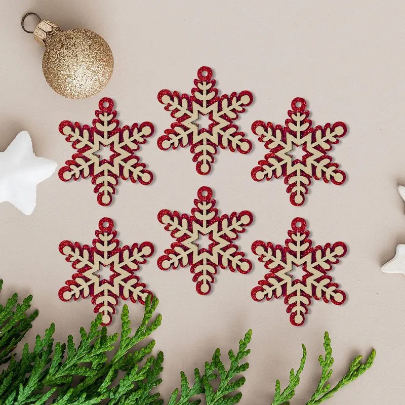 Mini Copos De Nieve, Glitter, 6 Pzas 2