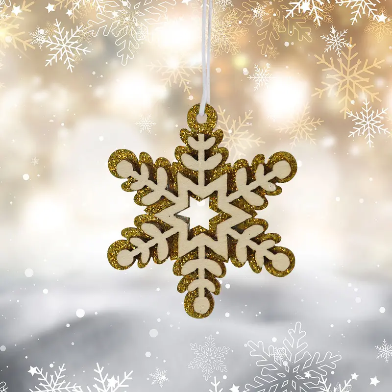 Mini Copos De Nieve, Glitter, 6 Pzas, Color Dorado 1