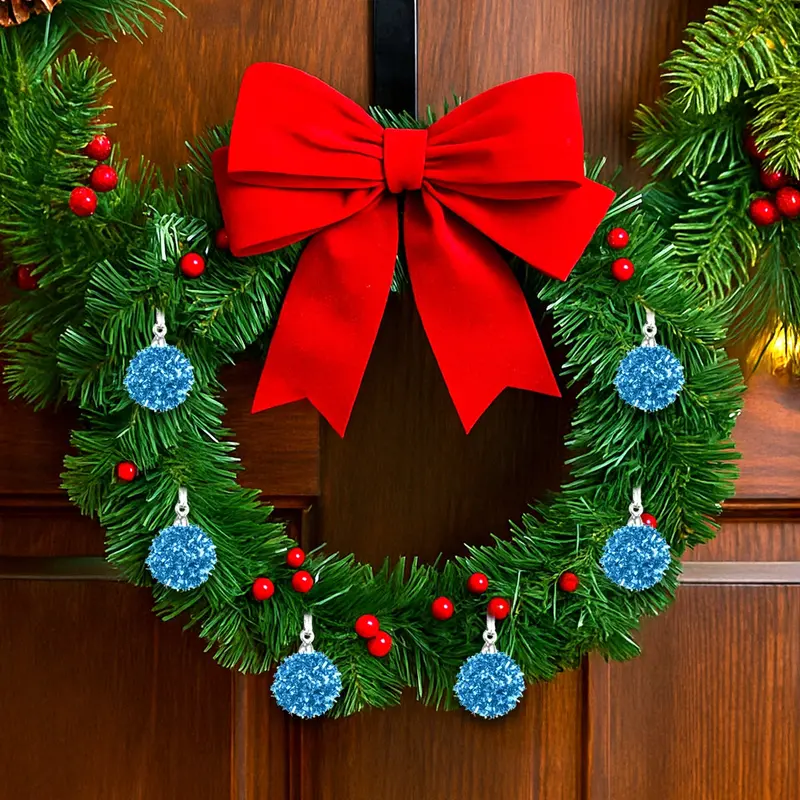 Mini Esferas Navideñas Brillantes, 6 Pzas, Color Azul 2