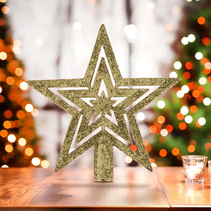 Mini Estrella Brillante, Punta De Árbol, Color Oro 2