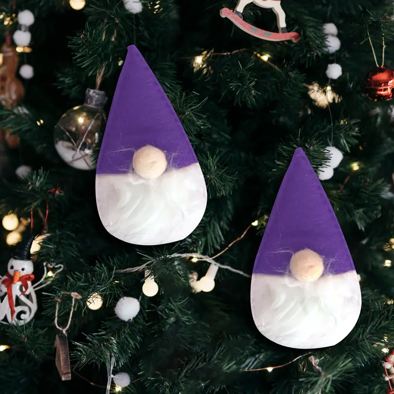 Mini Gnomos Decorativos, Color Morado, 2 Pzas 1