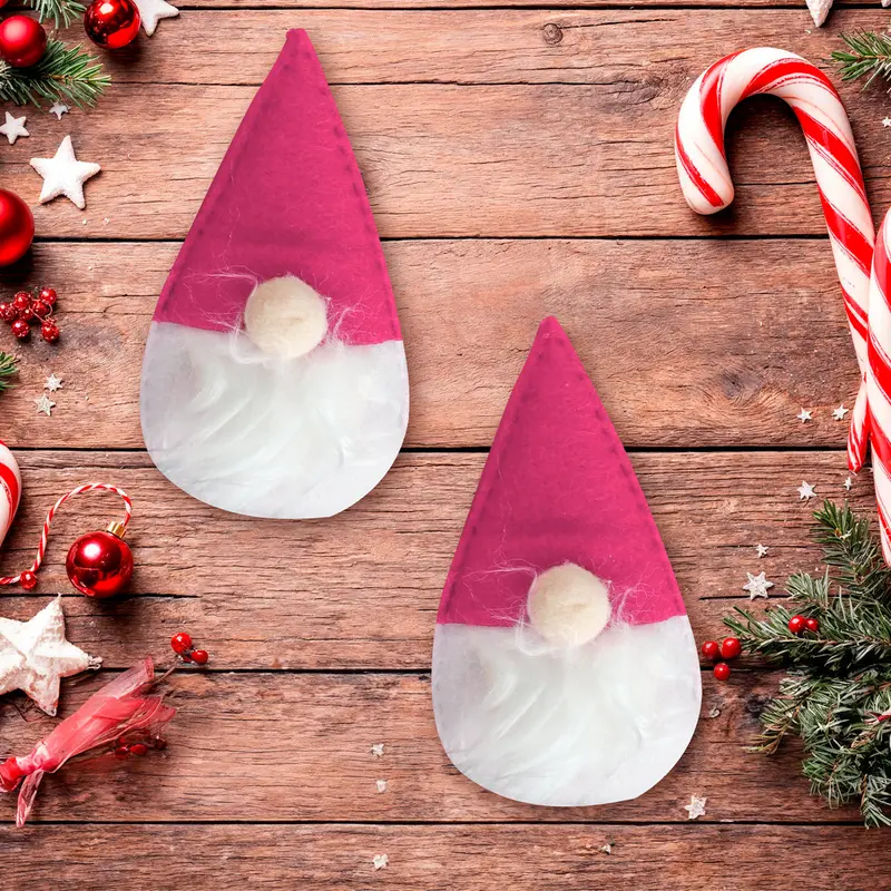 Mini Gnomos Decorativos, Color Rosa, 2 Pzas 1