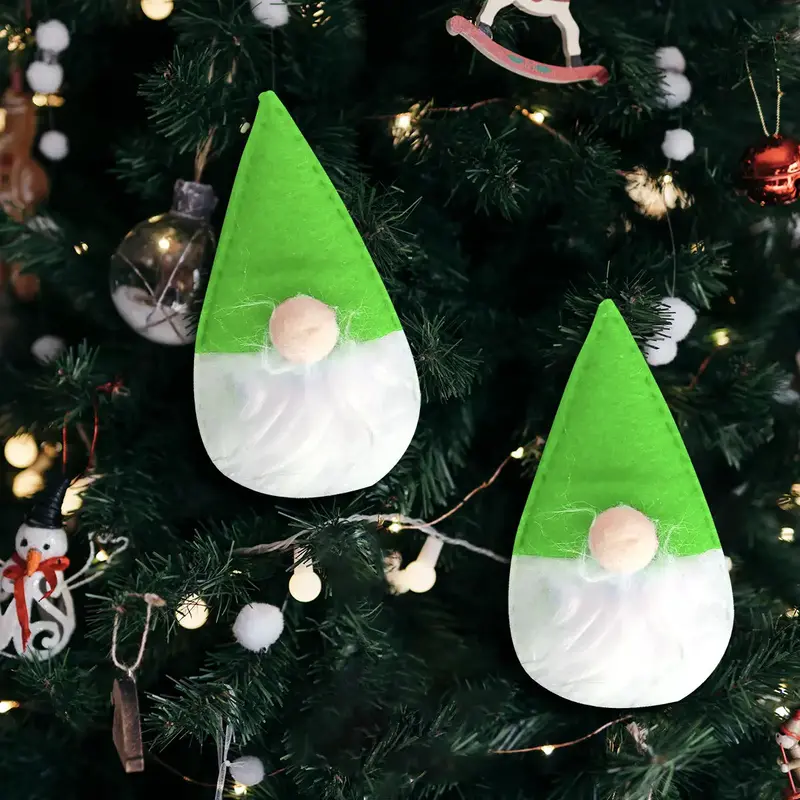 Mini Gnomos Decorativos, Color Verde, 2 Pzas 1
