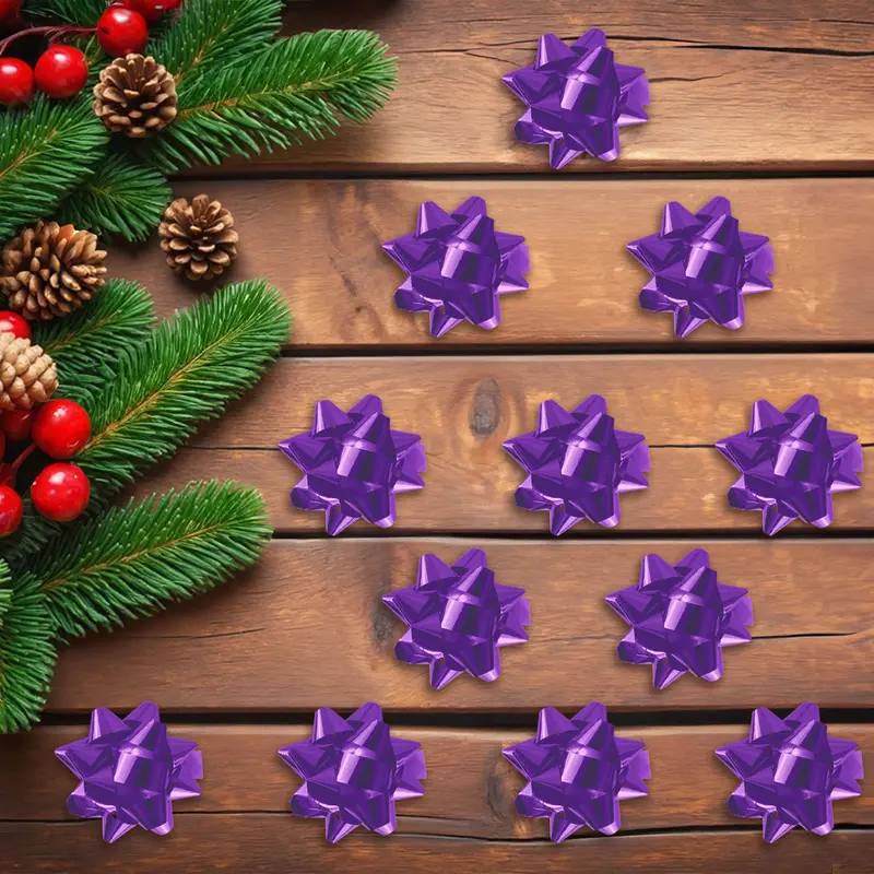 Mini Moños Para Regalo, 12 Pzas, Color Morado 1
