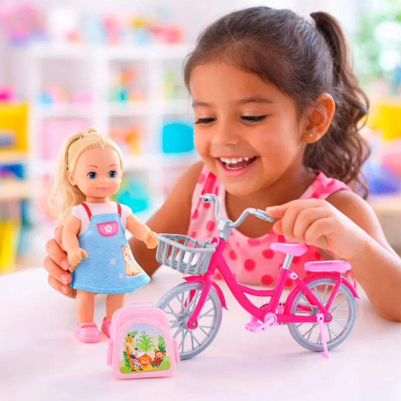 Mini Muñeca Con Bicicleta 1