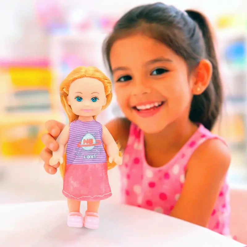 Mini Muñeca Con Bicicleta, Color Rosa 2