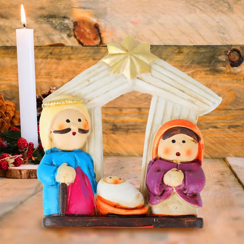 Mini Nacimiento, Figura Decorativa De Cerámica 1