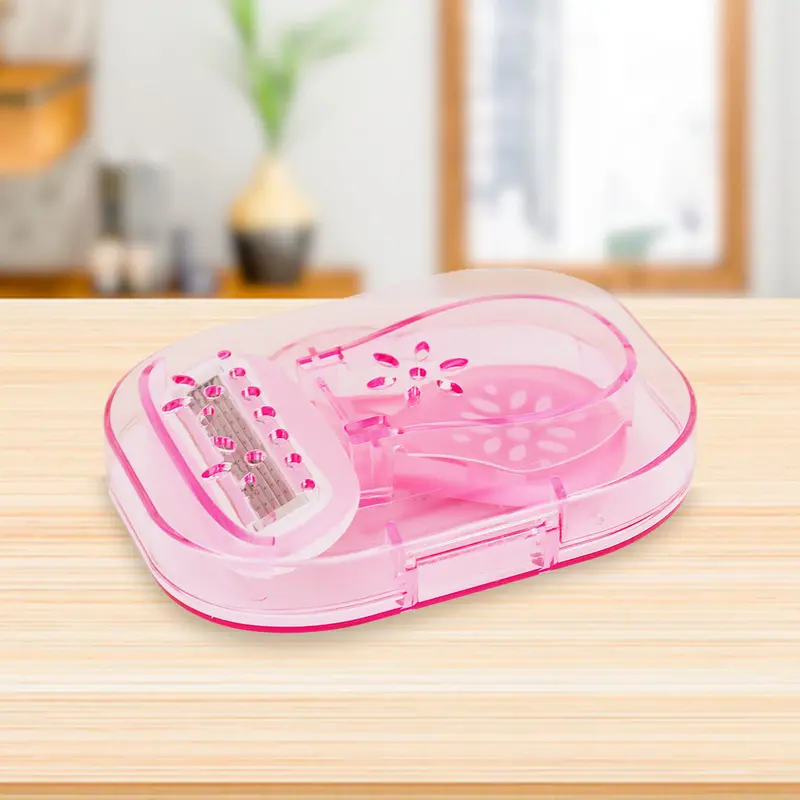 Mini Rastrillo Portátil Para Viaje, Color Rosa 2