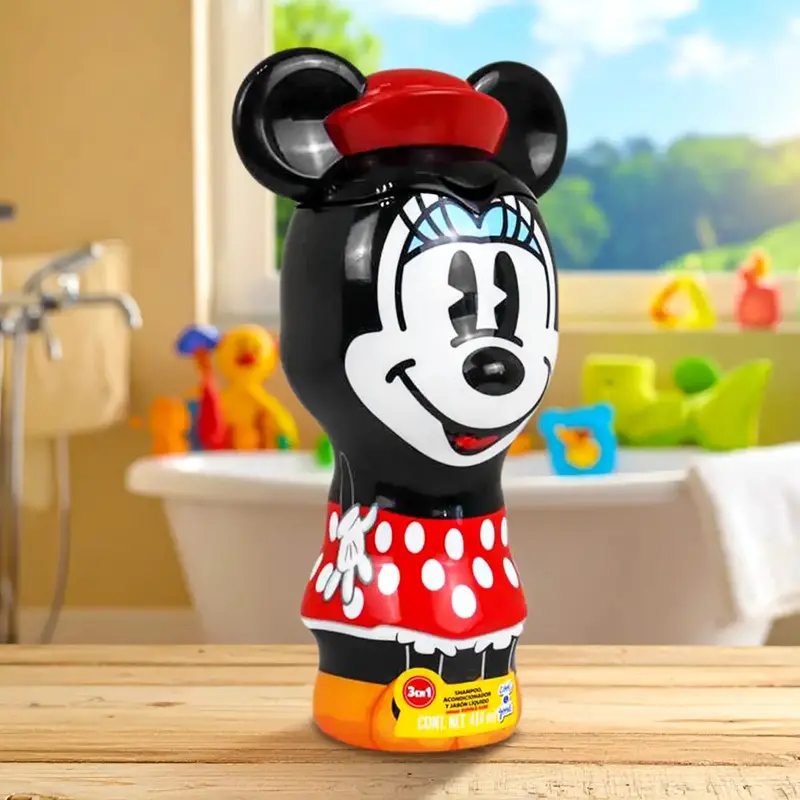 Minnie, Shampoo, Acondicionador Y Jabón Líquido 3 En 1, Aroma Bubble Gum 2