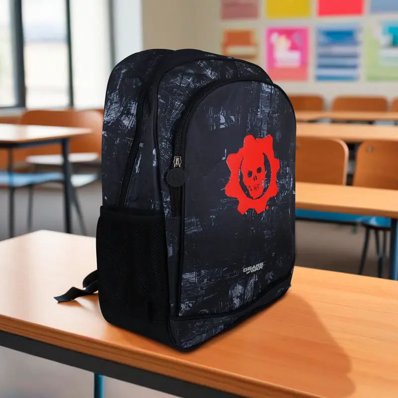 Mochila Clásica Escolar Con Diseño De Gears Of War 2