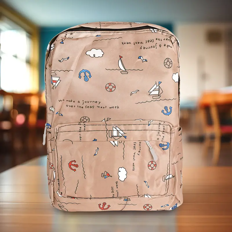 Mochila Con Diseño De Barquitos 1