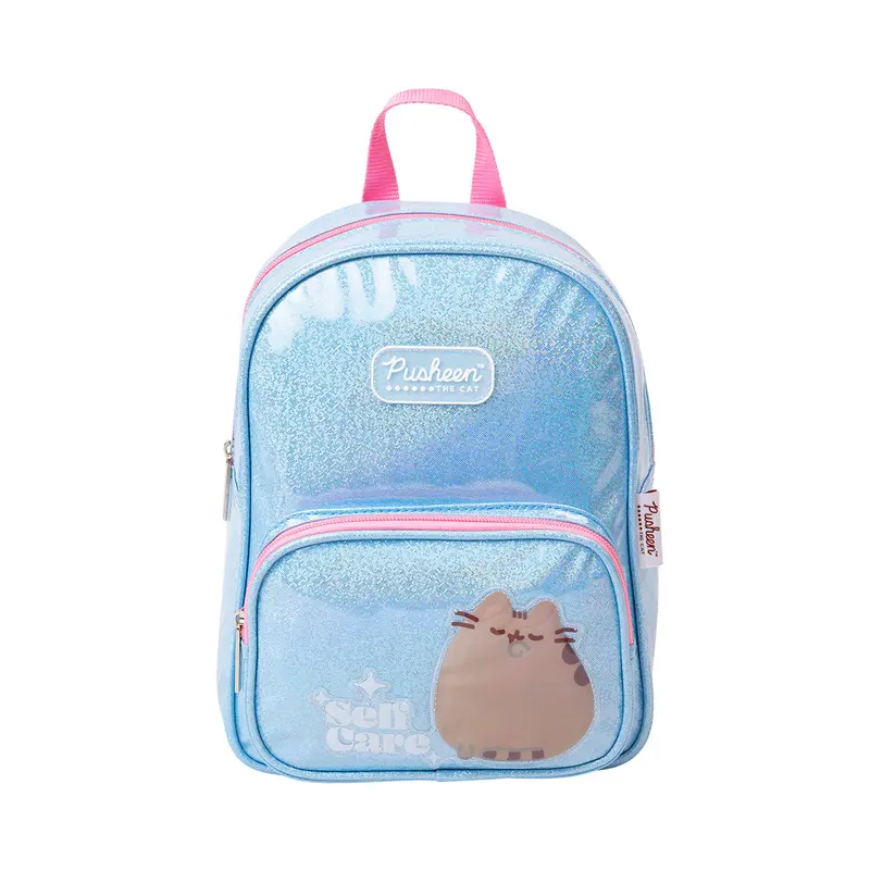 Mochila Con Diseño De Pusheen, Color Azul Con Rosa 1