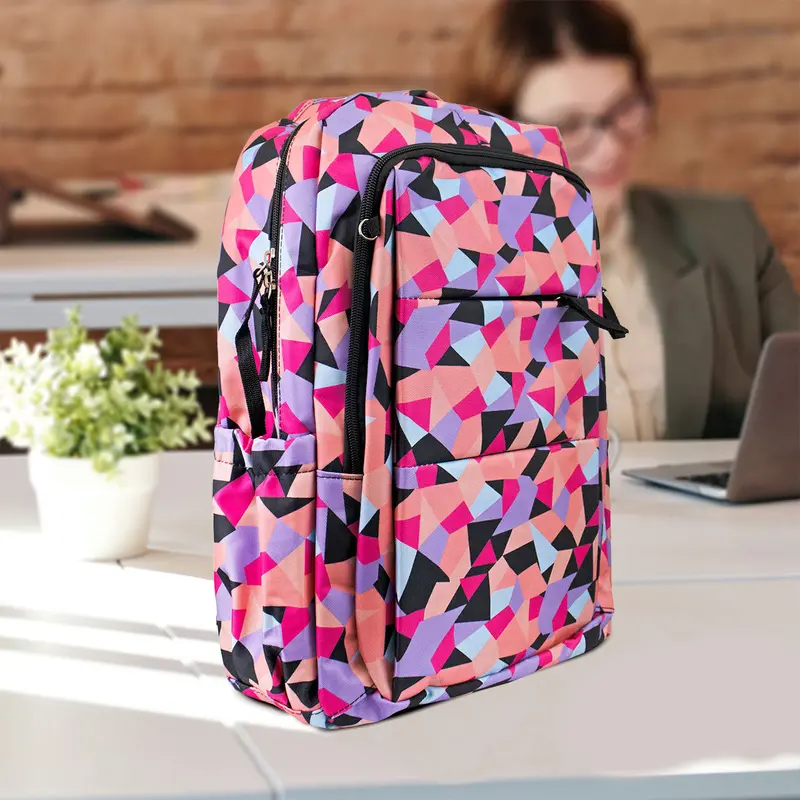 Mochila De Figuras Color Rosa/Negro/Azul 1
