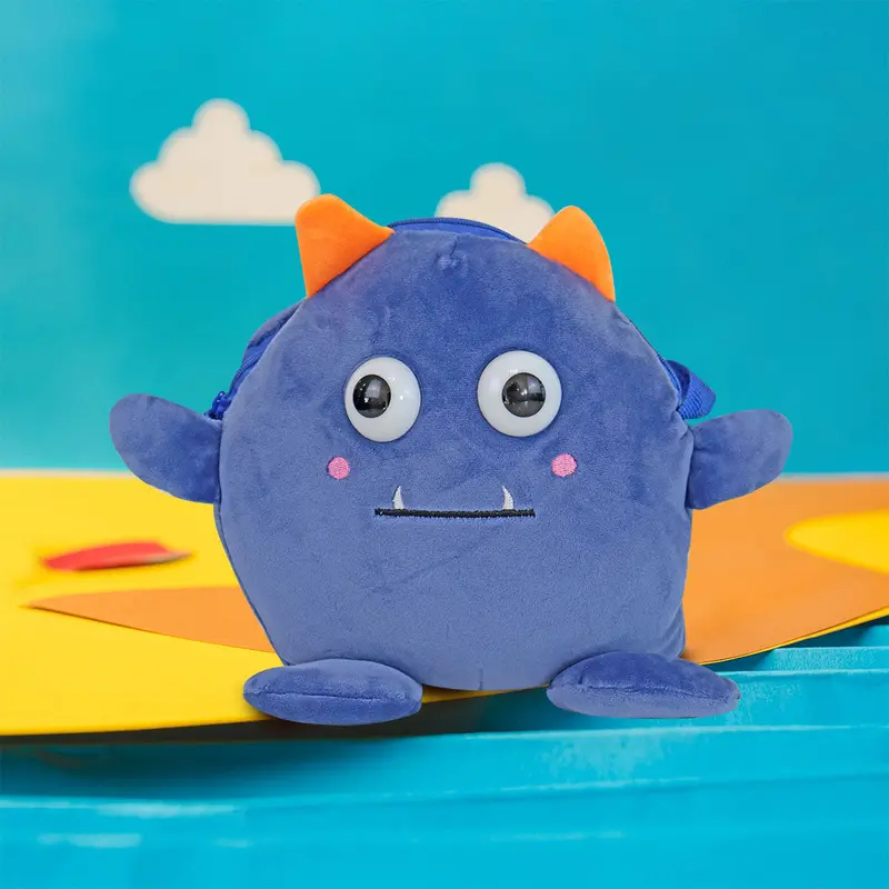 Mochila De Peluche En Forma De Monstruo, Color Azul Rey 2