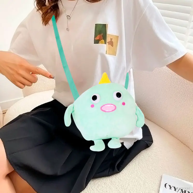 Mochila De Peluche En Forma De Monstruo, Color Esmeralda 1