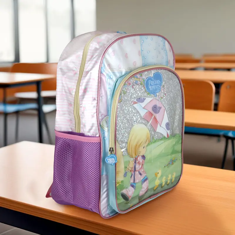 Mochila Escolar Color Rosa Con Lila, Precious Moments 2