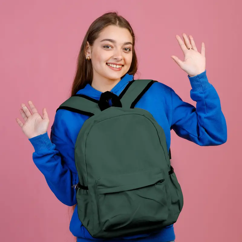 Mochila Escolar Color Verde Oscuro 44.5X30cm 1