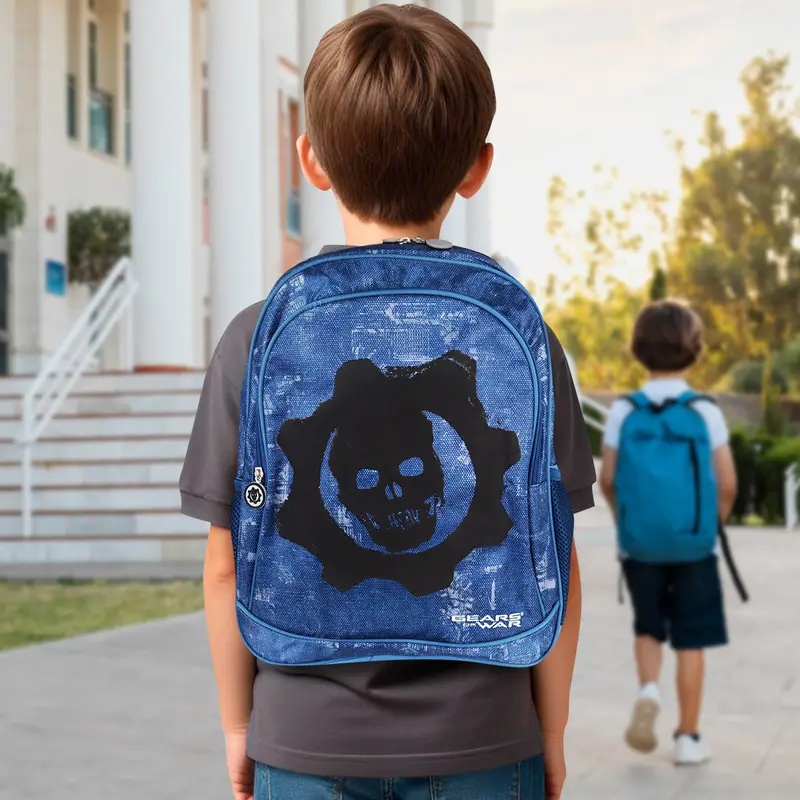 Mochila Escolar Con Diseño De Gears Of War, Color Azul 1