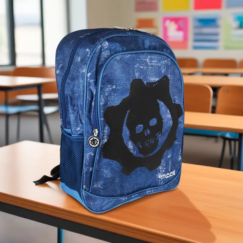 Mochila Escolar Con Diseño De Gears Of War, Color Azul 2