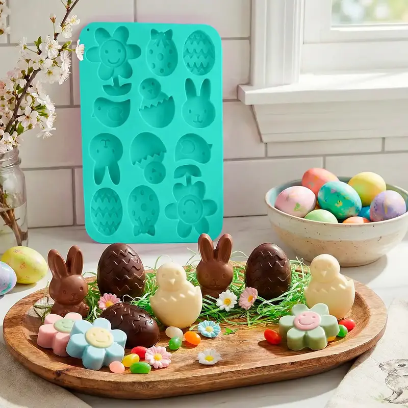 Molde De Silicón, Diseño Pascua, Color Gris 1