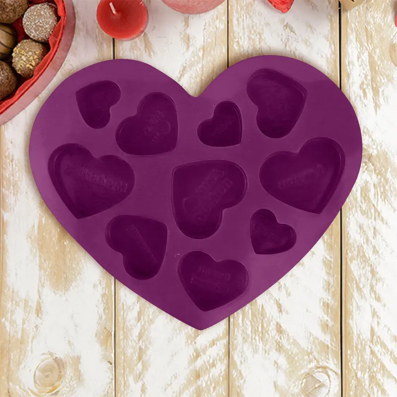 Molde De Silicona En Forma De Corazón, Color Morado 2