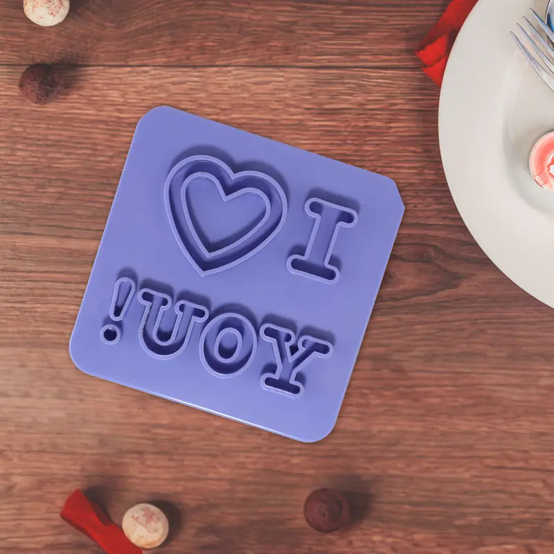 Molde I Love You Para Repostería, Color Azul 1