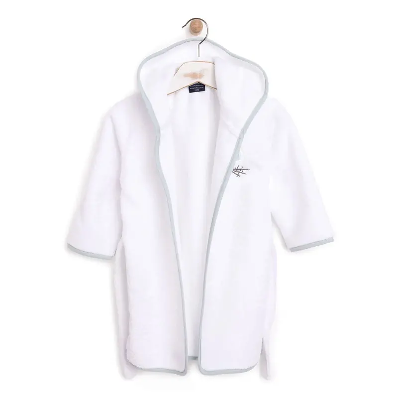 Mollia Boy Baby Bathrobe - White 1